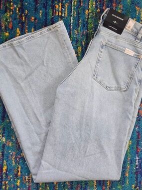 7 For All Mankind: LOTTA TAILORLESS Wide Leg Jeans in Frozen
